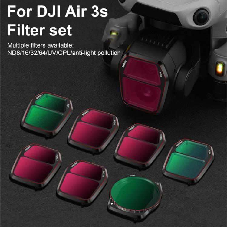 For DJI Air 3S BRDRC Camera Lens Filter, UV, CPL, ND8, ND16, ND32, ND64, NIGHT, 3 in 1 CPL UV ND16, 4 in 1 CPL ND16-64, 6 in 1 ND8-64 UV CPL For DJI Air 3S BRDRC Camera Lens Filter, UV, CPL, ND8, ND16, ND32, ND64, NIGHT, 3 in 1 CPL UV ND16, 4 in 1 CPL ND16-64, 6 in 1 ND8-64 UV CPL